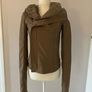 Vince Women's Olive Brown Leather Jacket